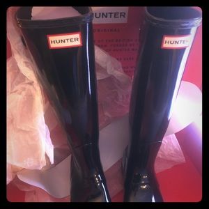 Hunter Rain Boots Black Gloss